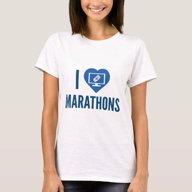 I Love Marathons T-Shirt (Front)