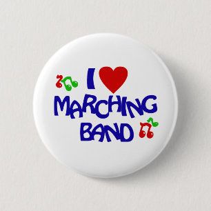 I Love Marching Band 6 Cm Round Badge
