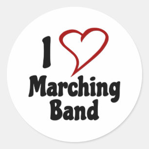 I Love Marching Band Classic Round Sticker