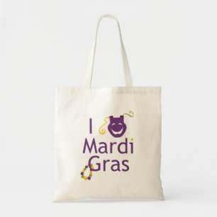 I Love Mardi Gras Bead Tote Bag