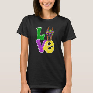 I Love Mardi Gras Costume Doberman Dog Puppy Lover T-Shirt
