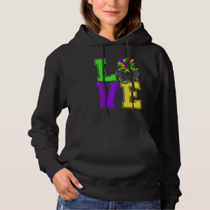 I Love Mardi Gras Costume Funny Newfoundland Dog P Hoodie