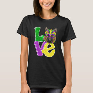 I Love Mardi Gras Costume German Shepherd Dog Pupp T-Shirt