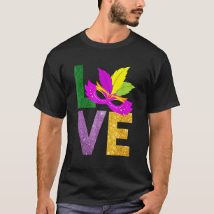 I Love Mardi Gras Fleur-de-Lis Parade Men Women Ki T-Shirt