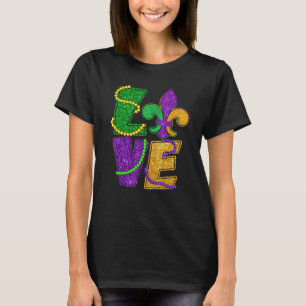 I Love Mardi Gras Funny Glitter Mardi Gras Women G T-Shirt