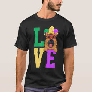 I Love Mardi Gras German Shepherd Dog Matching Fam T-Shirt