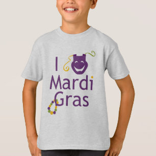 I Love Mardi Gras Kids T-Shirt