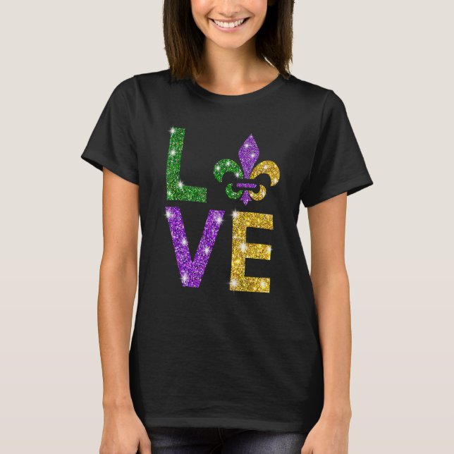 I Love Mardi Gras T Shirt Mardi Gras Shirt For Gir (Front)