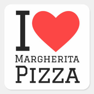 I love margherita pizza square sticker