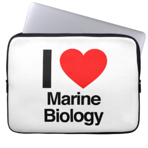 i love marine biology laptop sleeve