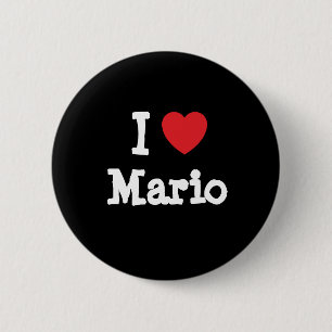 I love Mario heart custom personalised 6 Cm Round Badge