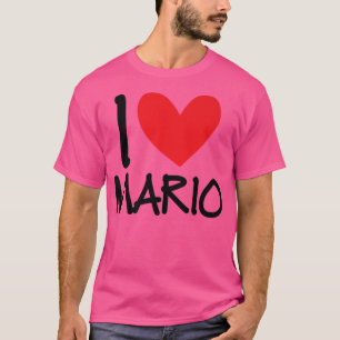 I Love Mario Name Personalised Men Guy BFF Friend  T-Shirt