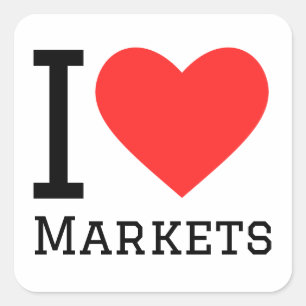 I love markets square sticker