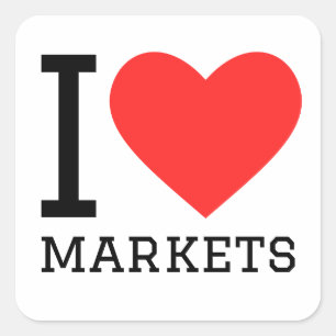 I love markets square sticker