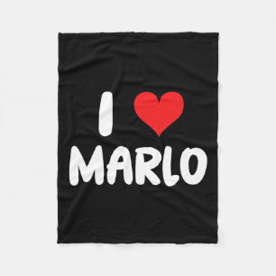 I Love Marlo - Heart - Name Fleece Blanket