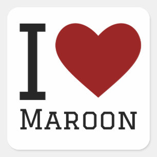 I love maroon square sticker 