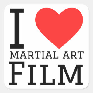I love martial art film  square sticker