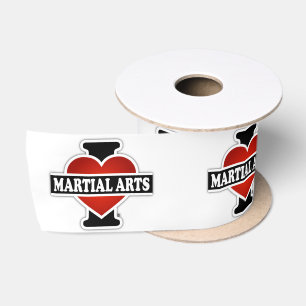 I Love Martial Arts Satin Ribbon