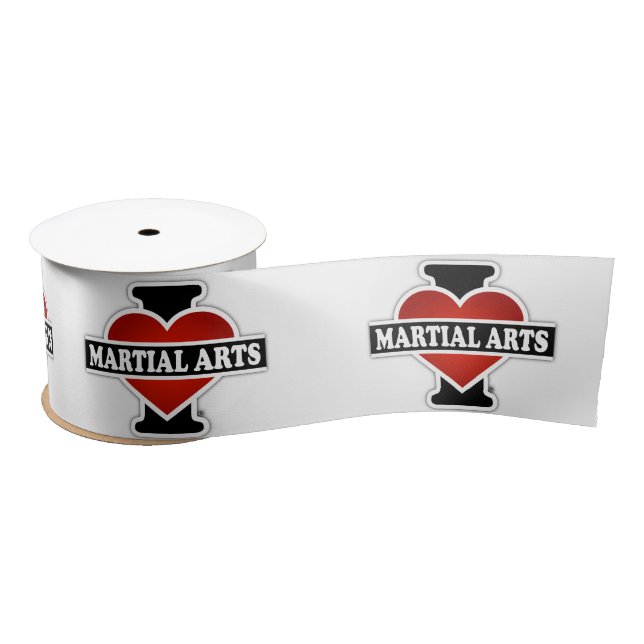 I Love Martial Arts Satin Ribbon (Spool)
