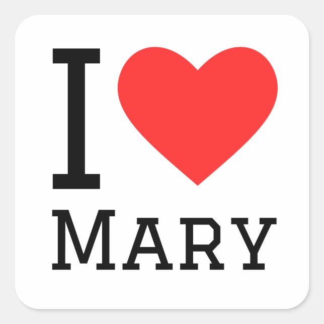 I love mary square sticker (Front)