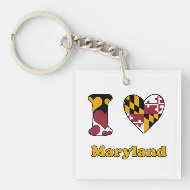 I love Maryland Key Ring (Front)