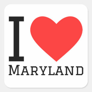 I love Maryland Square Sticker