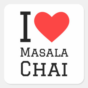 I love masala chai square sticker