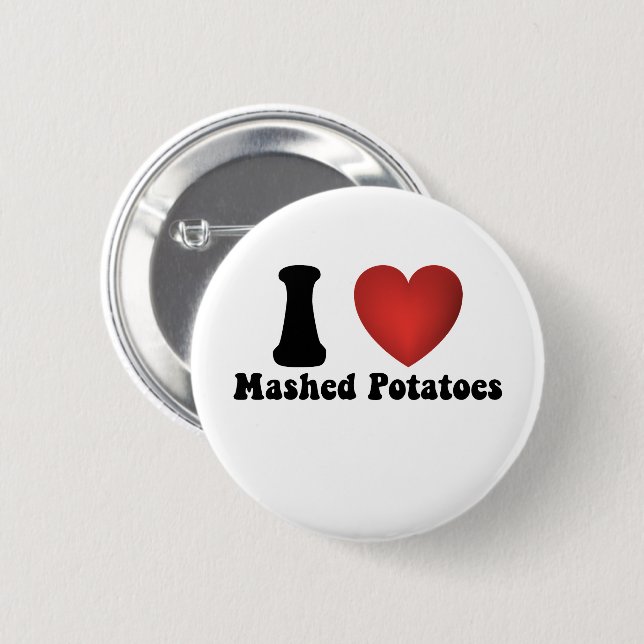 I Love Mashed Potatoes Thanksgiving Dinner Gift 6 Cm Round Badge (Front & Back)