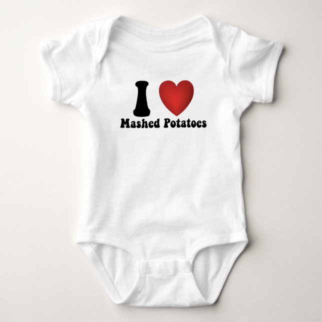 I Love Mashed Potatoes Thanksgiving Dinner Gift Baby Bodysuit (Front)