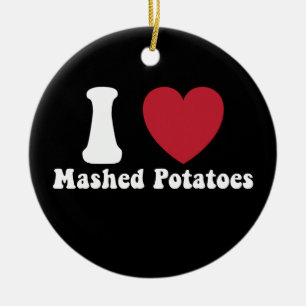 I Love Mashed Potatoes Thanksgiving Dinner Gift Ceramic Tree Decoration