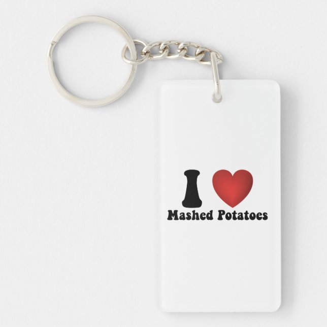 I Love Mashed Potatoes Thanksgiving Dinner Gift Key Ring (Front)