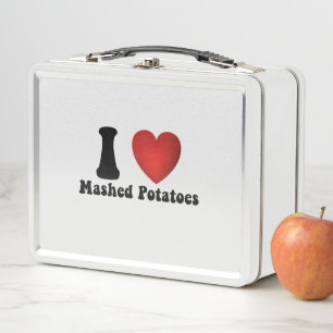 I Love Mashed Potatoes Thanksgiving Dinner Gift Metal Lunch Box