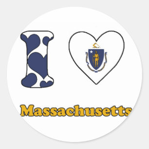 I love Massachusetts Classic Round Sticker