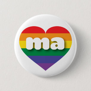 I love Massachusetts Gay Pride 6 Cm Round Badge