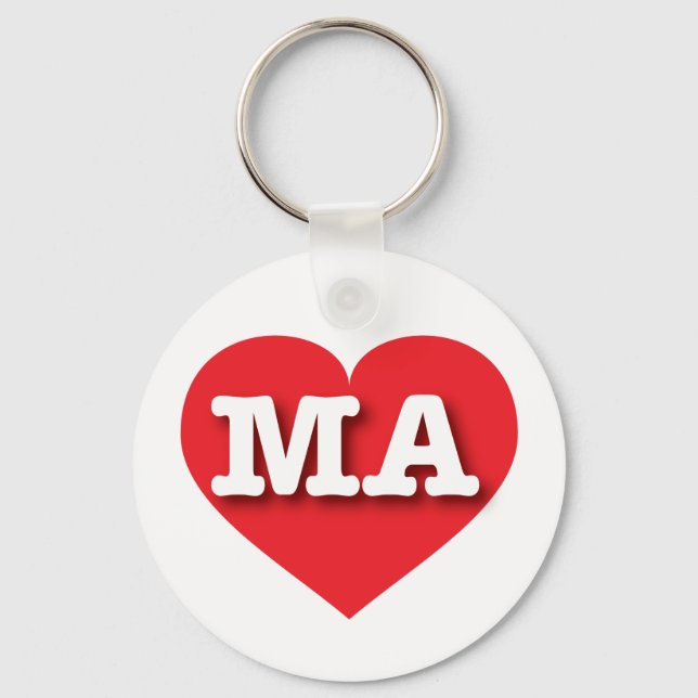 I love Massachusetts - MA red heart Key Ring (Front)