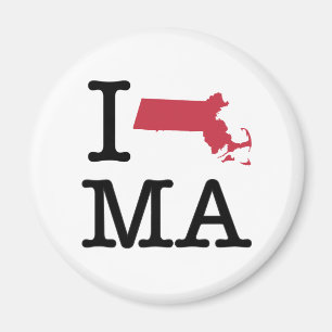 I Love Massachusetts Magnet