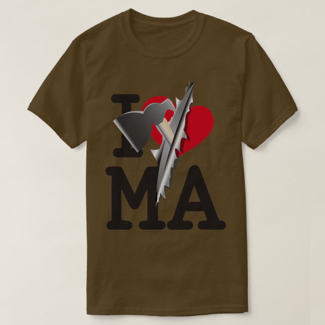 I LOVE Massachusetts T-Shirt (Design Front)