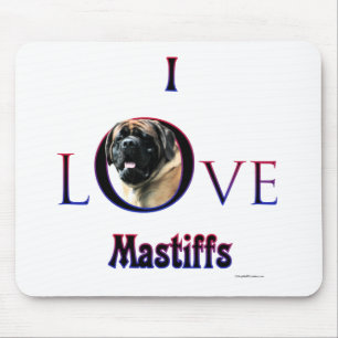 I Love Mastiffs apricot Mouse Pad
