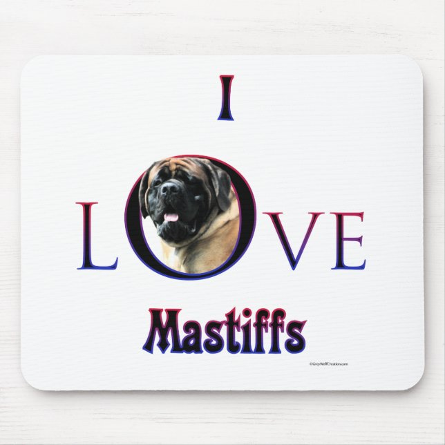 I Love Mastiffs apricot Mouse Pad (Front)