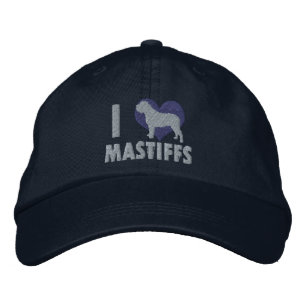 I Love Mastiffs Embroidered Hat (Blue)