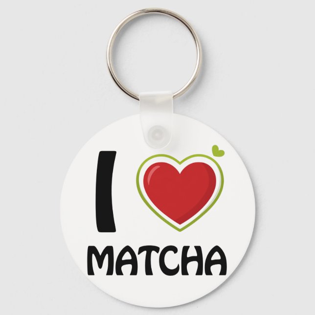 I love Matcha T-Shirt Key Ring (Front)
