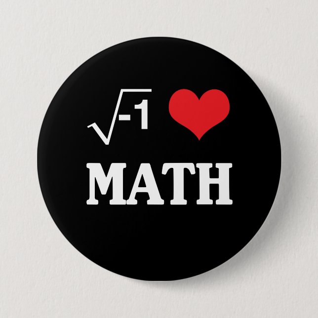 I Love Math 7.5 Cm Round Badge (Front)