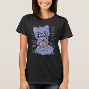 I Love Math And Cats Black Cat Feline Mathematics  T-Shirt