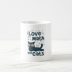 I Love Math and Cats Coffee Mug