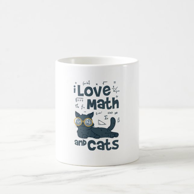 I Love Math and Cats Coffee Mug (Center)