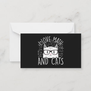 I Love Math And Cats Cute Kitty Cat Card