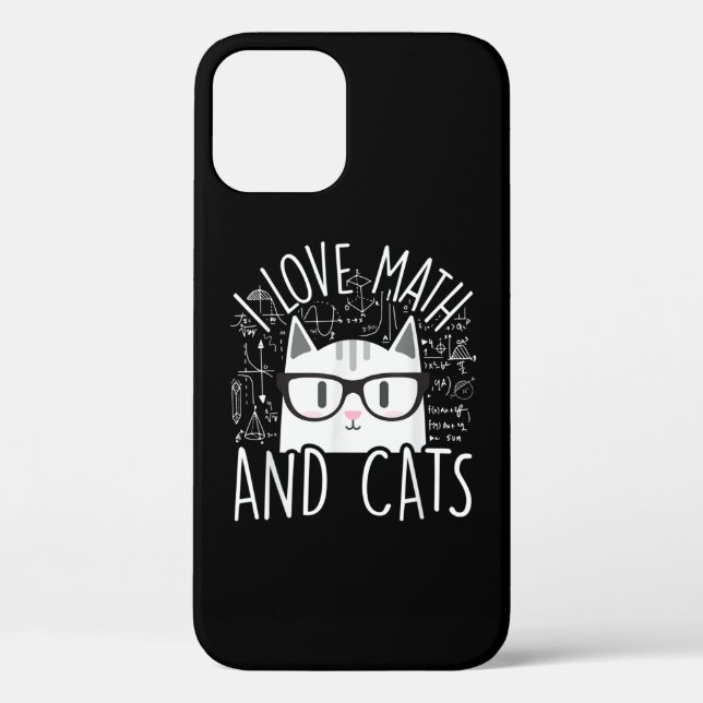 I Love Math And Cats Cute Kitty Cat Case-Mate iPhone Case (Back)