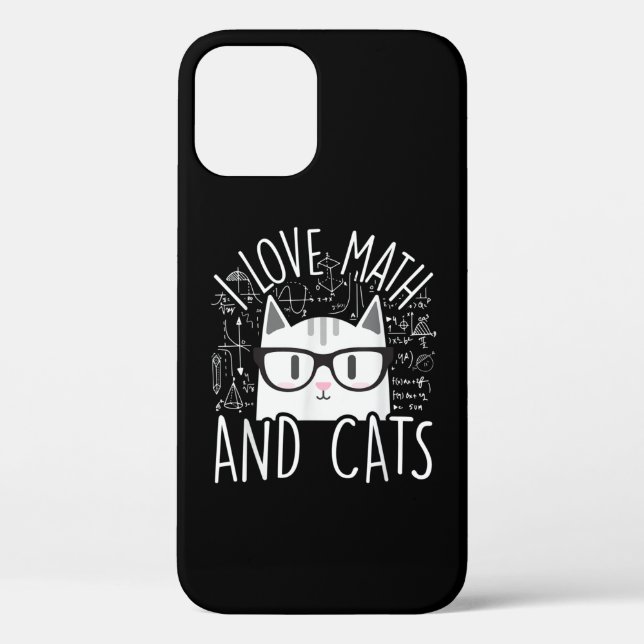 I Love Math And Cats Cute Kitty Cat Case-Mate iPhone Case (Back)