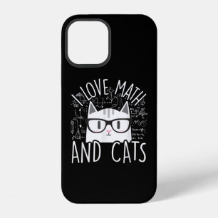 I Love Math And Cats Cute Kitty Cat iPhone 12 Case