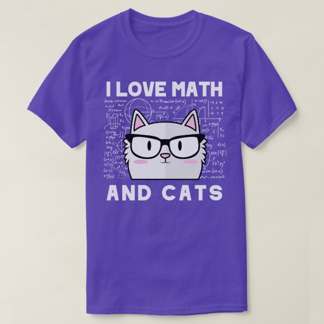 I Love Math And Cats Cute Kitty Feline Cat Lover M T-Shirt (Design Front)